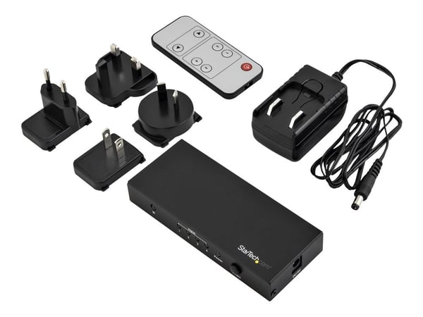 Startech HDMI 2.0 Switch - 4 Port - 4K 60Hz - HDMI Automatic Video Switch Box - Multi Port Hub w/ 1 In 4 Out Functionality (VS421HD20) - Video/audi...