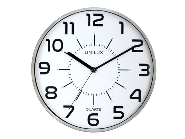 Unilux POP, Vegg, Quartz clock, Rund, Grå, Akrylonitril-butadien-styren (ABS), Plast, Glass
