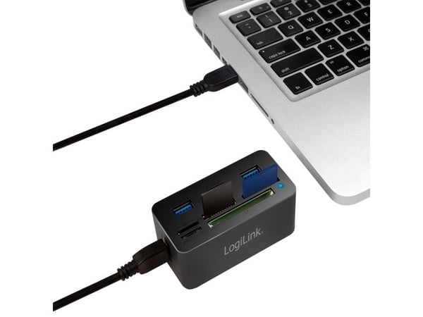 LogiLink CR0042, USB 3.2 Gen 1 (3.1 Gen 1) Type-A, USB 2.0, USB 3.2 Gen 1 (3.1 Gen 1) Type-A, Compact Flash (CF), MS Duo, MS Micro (M2), MicroSD (T...