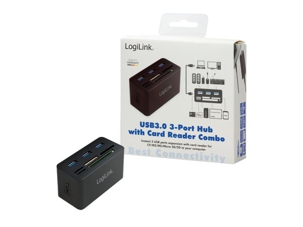 LogiLink CR0042, USB 3.2 Gen 1 (3.1 Gen 1) Type-A, USB 2.0, USB 3.2 Gen 1 (3.1 Gen 1) Type-A, Compact Flash (CF), MS Duo, MS Micro (M2), MicroSD (T...