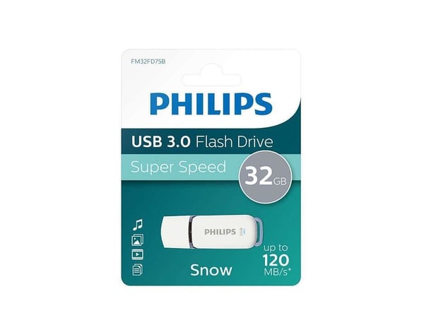 Philips FM32FD75B, 32 GB, USB A-tyyppi, 3.2 Gen 1 (3.1 Gen 1), Suojus, 8 g, Valkoinen