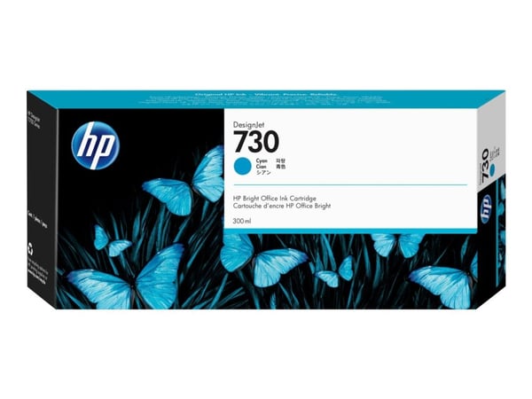 HP 730 - 300 ml - høykapasitets - cyan - original - DesignJet - blekkpatron - for DesignJet SD Pro MFP, T1600, T1600dr, T1700, T1700dr, T1708, T170...