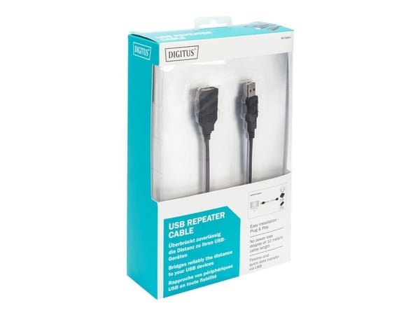 DIGITUS DA-73100-1 - USB-forlengelseskabel - USB (hunn) til USB (hann) - USB 2.0 - 10 m