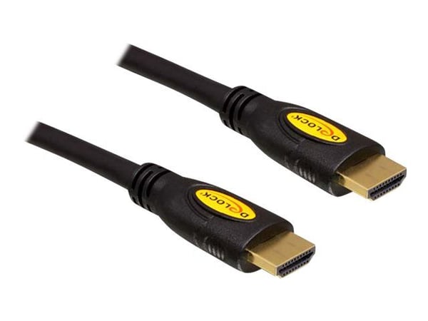 Delock High Speed - HDMI-kabel med Ethernet - HDMI hann til HDMI hann - 1.5 m - svart