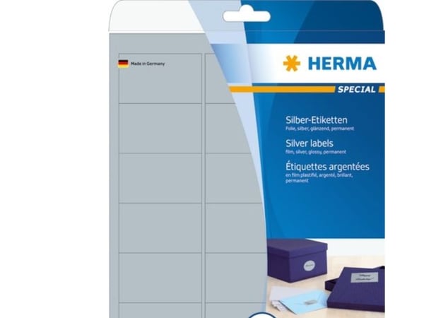 HERMA 4113, Hopea, Itse kiinnittyvä tulostintarra, A4, Polyesteri, Laser, Kiinteä