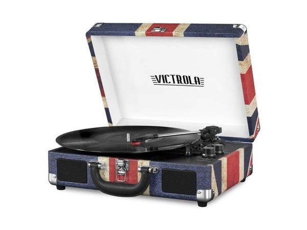Victrola VSC-550BT-UK, Beltedrevet platespiller, Blå, Rød, Hvit, 3 W, 4 O, 6 W, 100 - 240 V