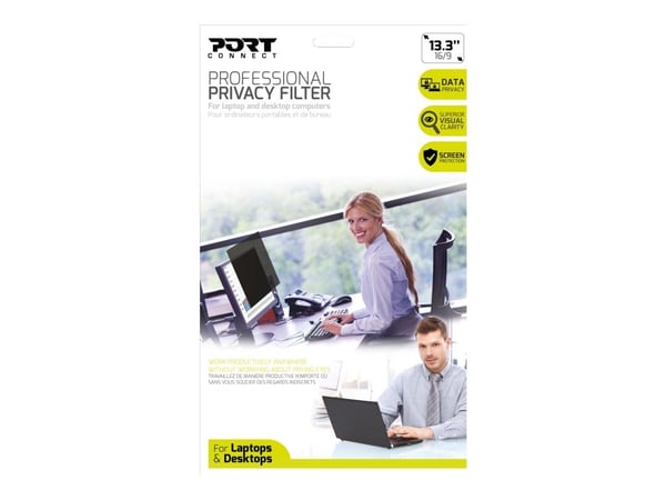 Port Designs 900001, 33,8 cm (13.3"), 16:9, Kannettava tietokone, Kehyksetön näytön yksityisyyssuodatin, Häikäisynesto, 41 g