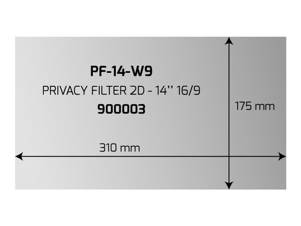 Port Designs 900003, 35,6 cm (14"), 16:9, Kannettava tietokone, Kehyksetön näytön yksityisyyssuodatin, Häikäisynesto, 45 g