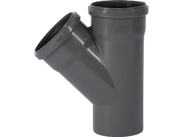 110 mm x 45° Grenrør afløb PP grå