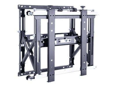 Multibrackets M Public Video Wall Mount Push Max 90kg - Monteringssett (veggmontering, saksearm, 8 låseknaster) - for flatpanel - jern - svart - sk...