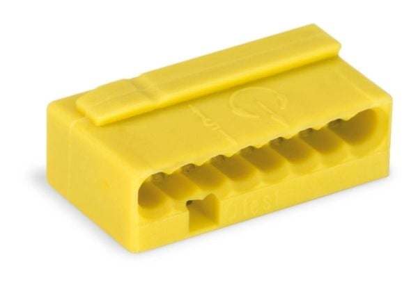 Wago 243-508, Keltainen, 6 A, 100 V, 18,4 mm, 6,8 mm