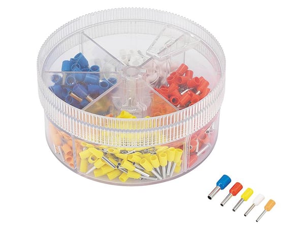 TRU COMPONENTS 739735 Kabelsko-sortiment 0.50 mm² 2.50 mm² Oranssi, Hvid, Gul, Rød, Blå 400 stk