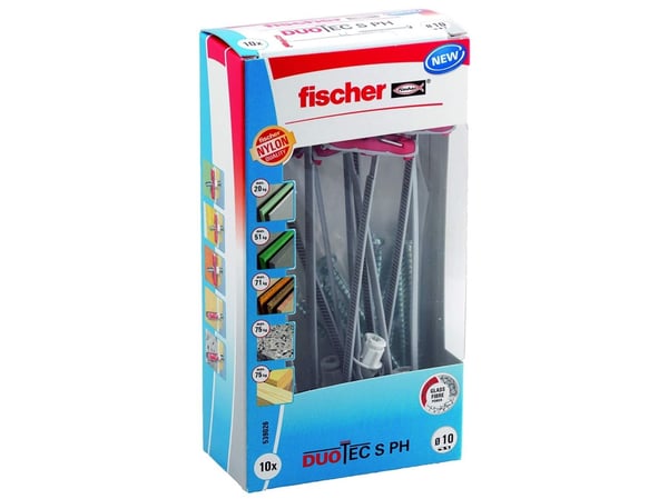 Fischer DUOTEC 10 S PH LD, Ekspansjonsanker, Betong, Metall, Grå, 50 mm, 1 cm