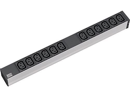 Bachmann LOCKABLE - Effektband (kan monteras i rack) - utgångskontakter: 12 (power IEC 60320 C13) - 1U - 19" - 2 m sladd - svart