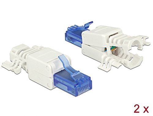 DeLOCK 86417, RJ-45, Sininen, Valkoinen, Cat6a, U/UTP (UTP), 18 mm, 52,8 mm