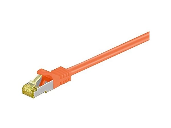 Goobay RJ-45 CAT7 0.25m, 0,25 m, Cat7, S/FTP (S-STP), RJ-45, RJ-45, Oransje