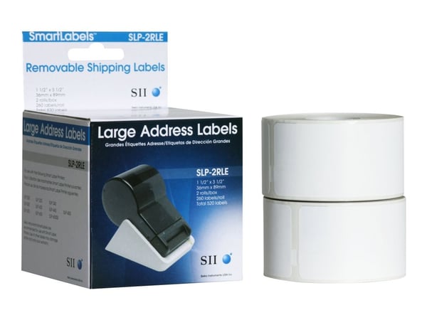 Seiko Instruments SLP-2RLE - Vit - 36 x 89 mm 520 stk (2 rulle/rullar x 260) adresslappar - för Smart Label Printer 220, 620, 650SE, Pro