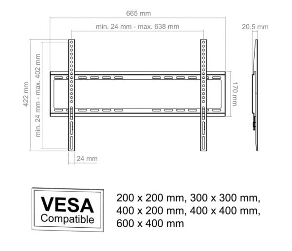 Actec TVM1 - TV-väggfäste