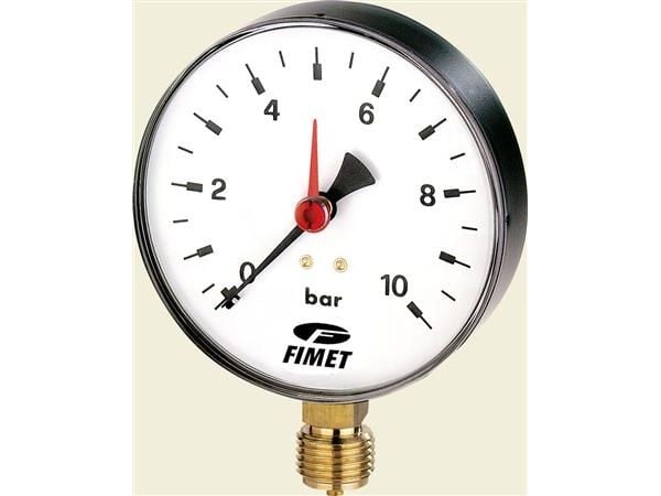 MANOMETER Ø100 X 1/2 0-10 BAR NEDADVENDT TILSLUTNING TIL VARMEANLÆG