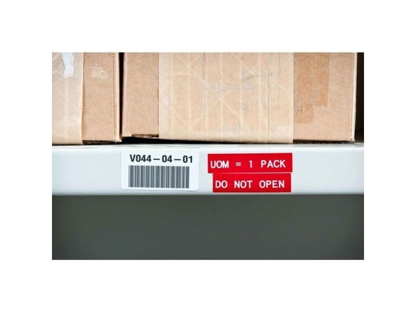 Brady M21-375-595-RD, Rød, Selvklebende skriveretikett, Vinyl, Trermisk overføring, Akryl, Permanent