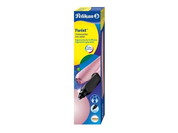 Pelikan Twist rollerballpenn Girly Rose, rosa metallisk ergonomisk form, passer for høyre- og venstrehendte, - 1 stk (806299)