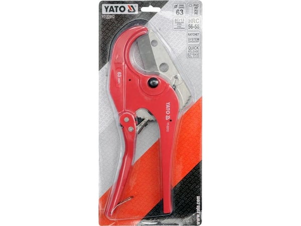 Yato YT-22312, Rørkutter, Rustfritt stål, Sort, Rød, 6,3 cm