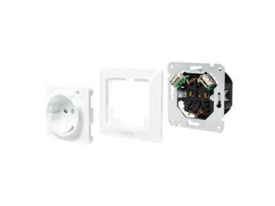 LogiLink PA0162, 2 x USB + CEE 7/3, Vit, CE, 250 V, 0,21 A, 50 hz