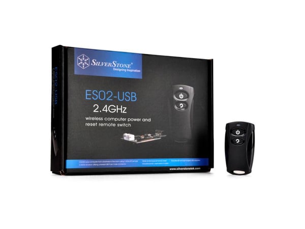 SilverStone ES02-USB - Fjernstyrt strømsvitsj - svart