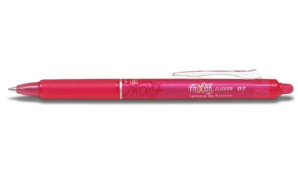 Pilot FriXion Ball Clicker - Rulleballpenn - rosa - 0.7 mm - fin - retraktil - med viskelær
