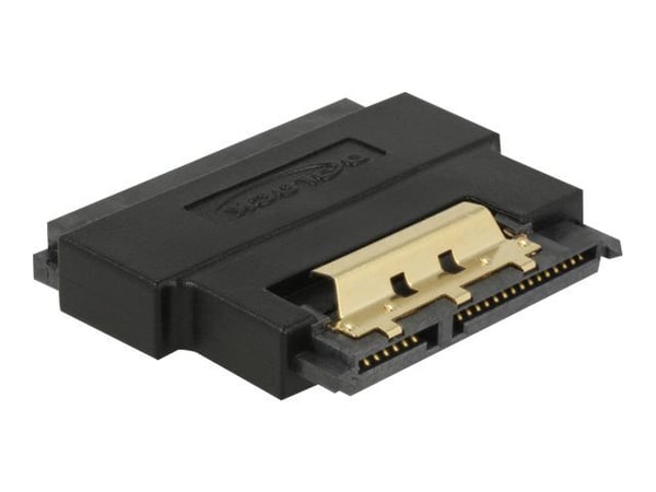 Delock - SATA-adapter - Serial ATA 150/300/600 - SATA-kombo (P) til SATA-kombo (R) låst - svart