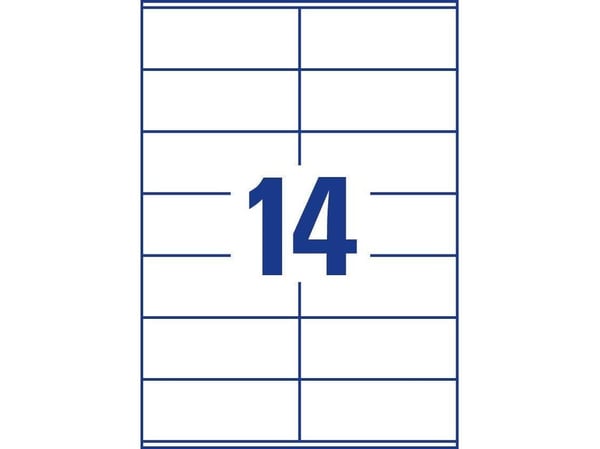 Avery - Hvit - 105 x 41 mm 1400 etikett(er) (100 ark x 14) flerbruks merkelapper