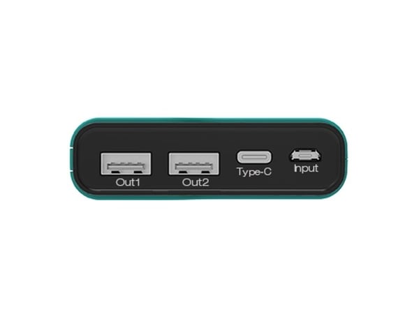 RealPower PB-15000C, 15000 mAh, Sort, Grønn