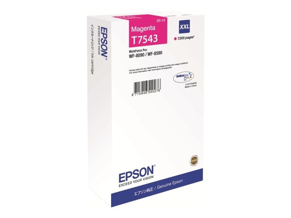 Epson T7543 - 69 ml - XXL-størrelse - magenta - original - blekkpatron - for WorkForce Pro WF-8090, WF-8090 D3TWC, WF-8090DW, WF-8590, WF-8590 D3TW...
