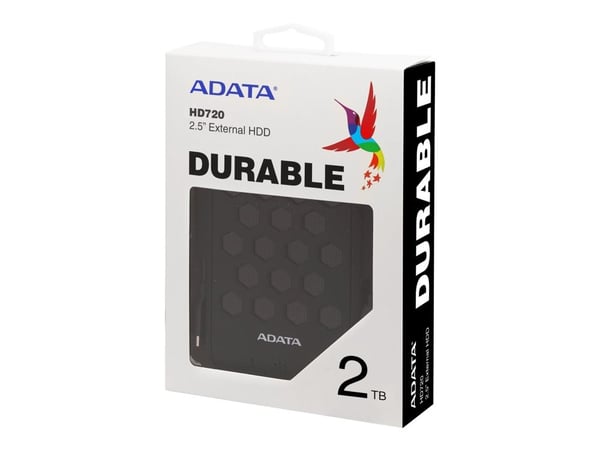 ADATA HD720 - Harddisk - 2 TB - ekstern (bærbar) - USB 3.1 - svart