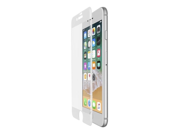 Belkin ScreenForce TemperedCurve - Skjermbeskyttelse for mobiltelefon - glass - 5.5" - rammefarge hvit - for Apple iPhone 7 Plus, 8 Plus