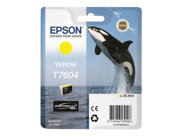 Epson T7604 keltainen, Keltainen, Väriainepohjainen muste, 1 kpl