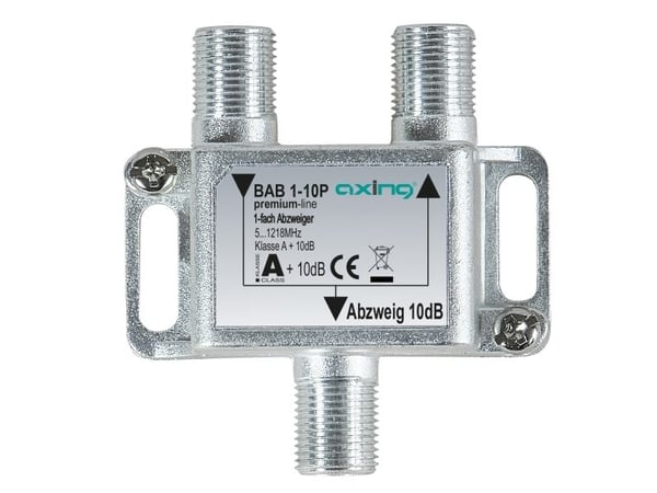 Axing BAB 1-10P, Kabelfordeler, 5 - 1218 Mhz, Grå, A, 10 dB, F