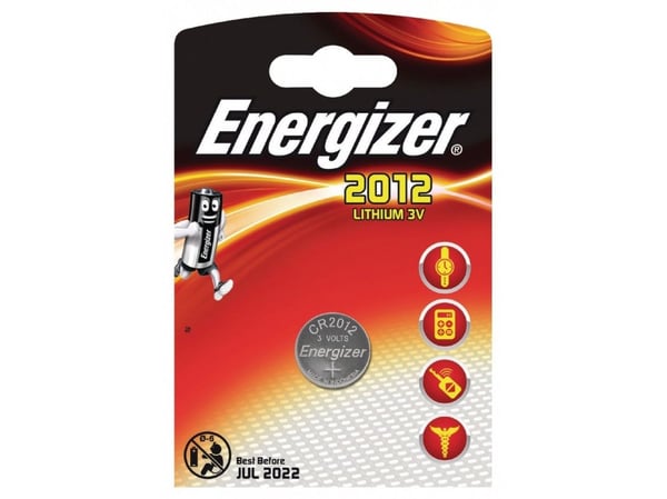 Energizer EN-E300164200, Kertakäyttöinen akku, CR2012, Litium, 1 kpl, Hopea, Ripustettava laatikko
