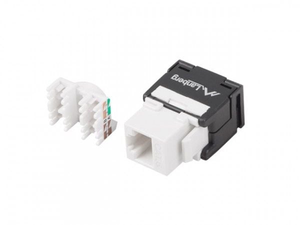 Lanberg KSU6-2000 - Modulinnlegg - CAT 6 - UTP - RJ-45 - hvit, svart