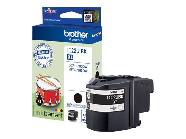 Brother LC22UBK, 2400 sivua, 1 kpl, Kertapakkaus