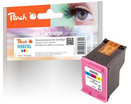Peach - 14 ml - farge (cyan, magenta, gul) - kompatibel - gjenfabrikert - blekkpatron (alternativ for: HP 302XL) - for HP Deskjet 1110, 21XX, 36XX;...