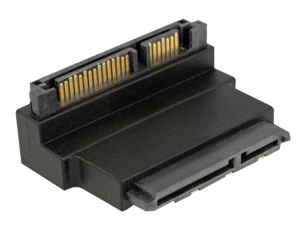 Delock - SATA-adapter - Serial ATA 150/300/600 - SATA-kombo (P) til SATA-kombo (R) vinklet - svart
