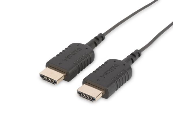 DIGITUS HDMI High Speed Connection Cable - HDMI-kabel med Ethernet - HDMI hann til HDMI hann - 2 m - dobbeltisolert - svart - formstøpt, aktiv