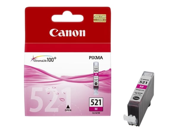 Canon CLI-521M - 9 ml - magenta - alkuperäinen - mustesäiliö - PIXMA iP3600, iP4700, MP540, MP550, MP560, MP620, MP630, MP640, MP980, MP990, MX860,...