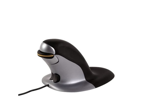Fellowes Penguin Small - Vertikal mus - høyre- og venstrehåndet - laser - kablet - svart/sølv