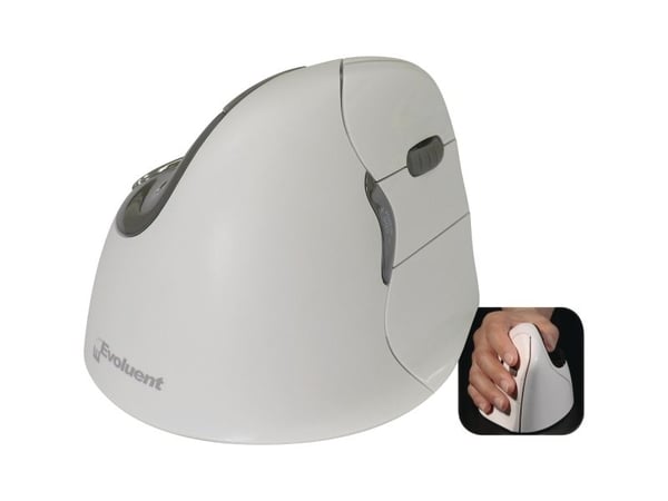Evoluent VerticalMouse 4 Right - Vertikal mus - høyrehendt - optisk - 6 knapper - trådløs - Bluetooth
