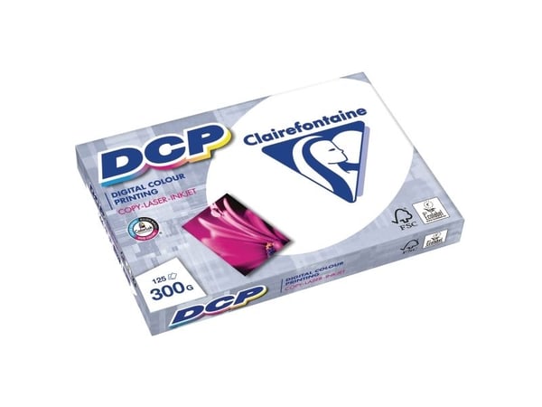 Clairefontaine DCP, Laser-/Inkjet-utskrift, A4 (210x297 mm), 125 ark, 300 g/m², Hvit, 276 µm