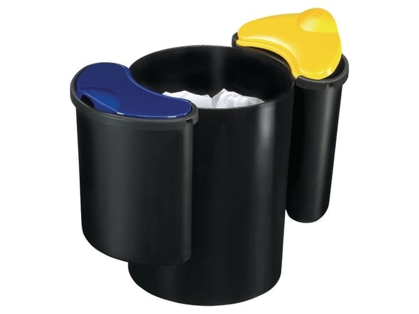 Papirkurv Cep 516 til affaldssortering sort (1x16L + 2x4.5L)