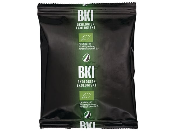 Kaffe BKI økologisk filterkaffe 75g portionsposer - (karton á 100 stk.)