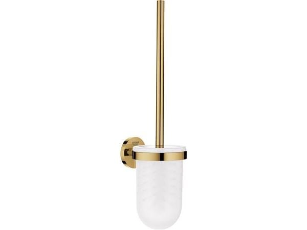 Grohe Essentials væghængt toiletbørste med holder i glas - Poleret Cool Sunrise